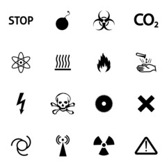 Vector black  danger icons set