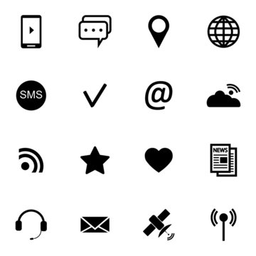 Vector black  communication icons set