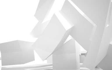 Fototapeta premium Architektura abstrakcyjna. streszczenie biały budynek na białym tle