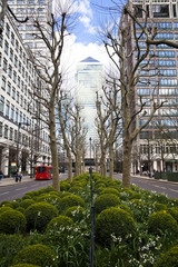 LONDON, UK - CANARY WHARF, MARCH 22, 2014  West India Avenue