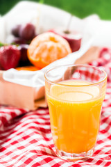 Glass of fresh healthy orange juice