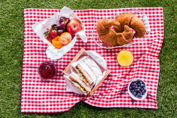 Fresh healthy summer picnic lunch
