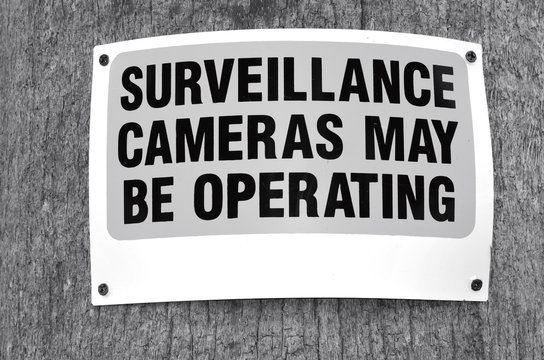 Surveillance cameras sign