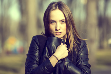 portrait of a girl in the park