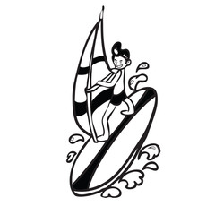 Man playing wind surf