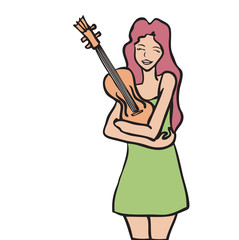 Woman holding violin