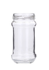 Open empty glass jar