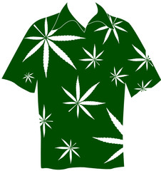 shirt with marijuana leaves