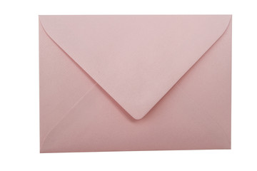Pink envelope isolated on white