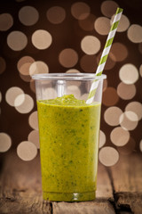 Healthy green vegetable smoothie