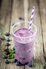 Delicious healthy blueberry smoothie