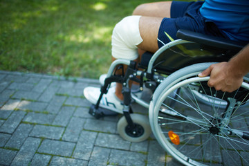 Naklejka premium Wheelchair walk