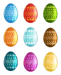 Easter eggs on white background