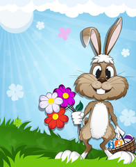 Happy bunny in the meadow