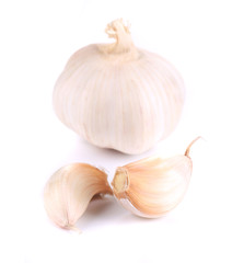 Fresh garlic whole and cloves.