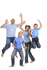 Cheerful family of four