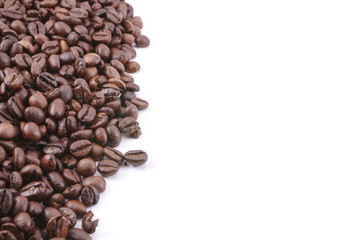 Coffee beans on white background