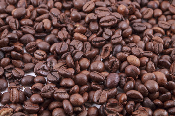 Coffee beans on white background