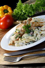 Dish with chicken