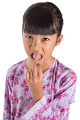 Young Girl And Medicine Tablets