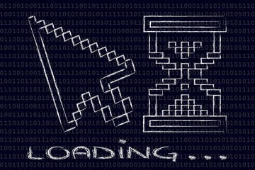 old school design of pixelated cursor