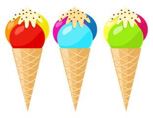 Vector soft serve ice cream on white background