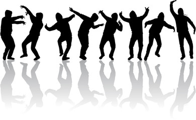 Dancing men silhouettes