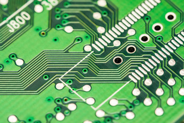 Electronic Computer Circuit Board Close Up