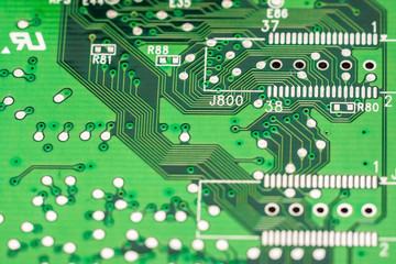 Electronic Computer Circuit Board Close Up