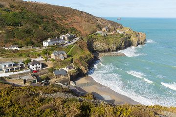 View of St Agnes North Cornwall England UK