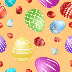 Seamless pattern with colorful Easter eggs