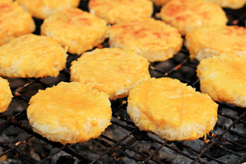 Sticky rice grilled asia food