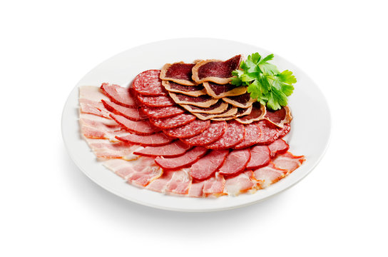 Assorted Meat Isolated On White Background