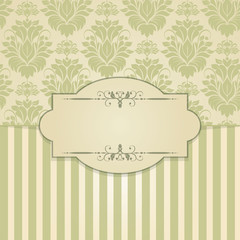 invitation card with victorian ornaments and vintage frame