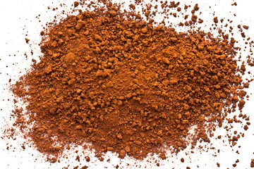 ground coffee on white