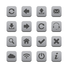 Grey square web buttons