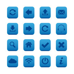 Blue square web buttons