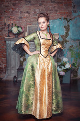 Beautiful woman in medieval dress