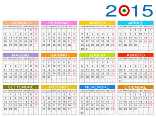 Calendario italiano 2015