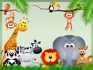 Obraz premium zwierzęta w dżungli