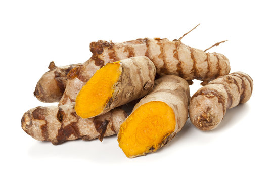 Turmeric roots isolated