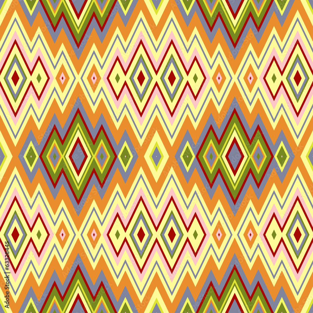 Poster Color Abstract Retro Zigzag Vector Background