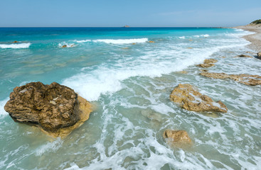 Lefkada coast summer beach (Greece)