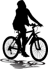 Fototapeta na wymiar Vector silhouette of the cyclist
