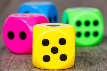 Close-up colorful dice