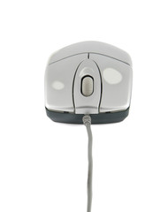 Used computer mouse on white background, front view