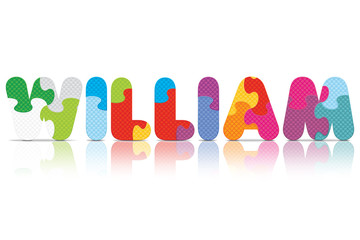 Vector WILLIAM written with alphabet puzzle