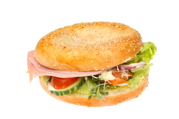 Ham salad bagel