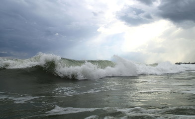 Beautiful Sea Wave. Sunlight. Vietnam.