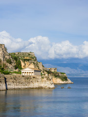 Fototapeta na wymiar Hellenic temple and old castle at Corfu
